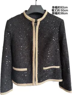 CHANEL UNIFORM ツイード ノーカラージャケット 36 - メルカリ