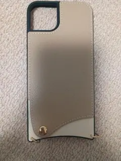 iphone14plus ベージュ レザー風 スマホケース