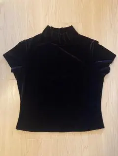 Cinema & Style ブラック ベロア トップス M