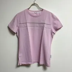 ✨良品✨ ダンロップ【Ｍ】カットソー 丸首 半袖 薄手 スポーツ ピンクのサムネイル