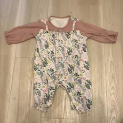 ベルメゾン　70 ミニラボ 花柄 レイヤード風ロンパース