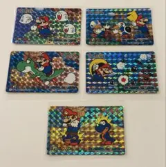 【送料込】スーパーマリオワールド てれびでんわ5枚 カード マリオうんどうかい