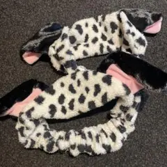 ダルメシアン柄耳付きヘアバンド