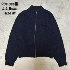 美品 80s USA製 L.L.BEAN アルパカ ウール ドライバーズニット紺