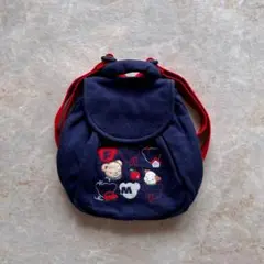 ファミリア ファミちゃん 刺繍 リュック ネイビー ベビーリュックのサムネイル