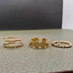 タンバリンリング　マットゴールド　3点セット 結婚式 女子会