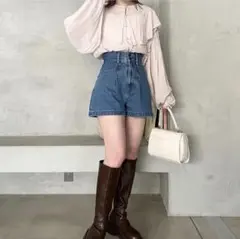 Heather デニムショートパンツ