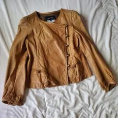 レザー ノーカラージャケット