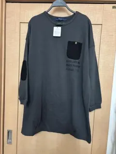 新品タグ付きdrugstore,sダークグレー 長袖 トレーナー チュニック