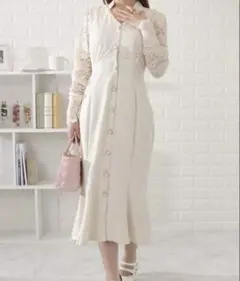 【SHEIN】レース切り替えマーメイドワンピース