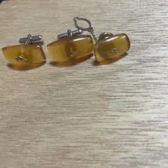 本鼈甲カフスセット 白甲K18付