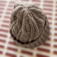 MUJI 無印良品　ウールケーブル編みニット帽 ベージュ