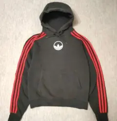 【adidas 】アディダス短丈 フード付きパーカー Y2K ユニセックス