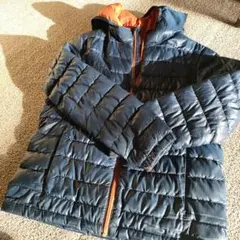 ネイビー・オレンジ フード付きコート M