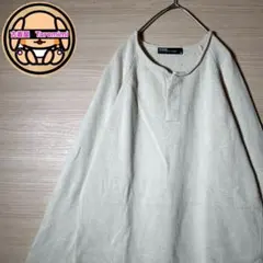 MODERM 半鈕 插肩袖針織衫 L碼 輕薄 奶油色 時髦 古著