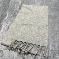 UNIQLO グレー カシミヤ マフラー フリンジ付き