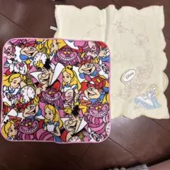 新品未使用　ディズニー　アリス　タオルハンカチ2点セット