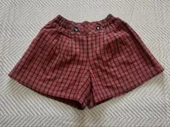 familiar ファミリア　赤チェック柄 ハーフパンツ キュロット　100cm