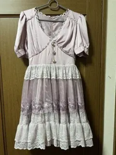 ヴィンテージ ティアードドレス パープル 姫系 お嬢様系 ロリータ