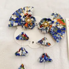 桜扇子ピン 和装アクセサリー フリンジピン 浴衣 着物 アクセサリー ヘアピン