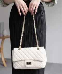 キルティング チェーンバッグ アイボリー
