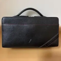 CASTELBAJAC黒い皮革クラッチバッグ