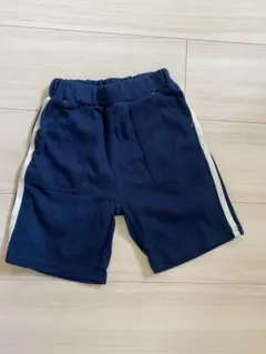通気性抜群！夏大活躍！キッズ ショートパンツ 110 ネイビー サイドライン入り