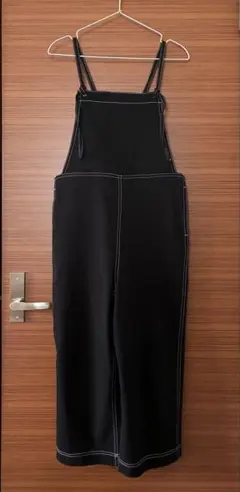 B:MING by BEAMS ステッチ入りオーバーオール ブラック 黒 S