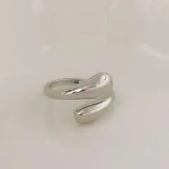 指輪 シルバー ドロップ ライン オープン リング レディース メンズ