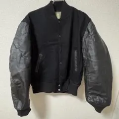 70s 80s golden bear レザースタジャン オールブラック USA