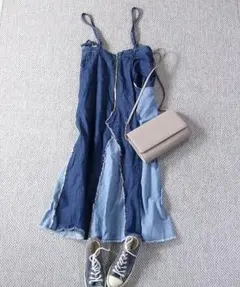 ☆美品☆OSMOSIS loaf パッチワークデニムワンピース