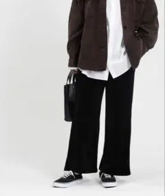 HONEYSUCKLE ROSE ベロアコールワイドパンツ　ブラック Mサイズ