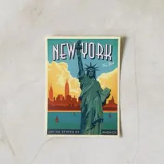 ステッカー シール NEW YORK ニューヨーク レトロ トラベル 自由の女神