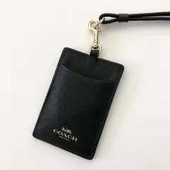 コーチ カードケース パスケース 定期入れ 社員証 名札 レディース ブラック
