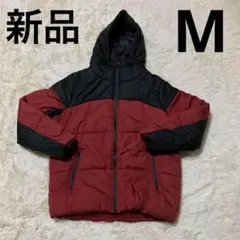 【新品】ダウンジャケット　フード付き　レッド　Mサイズ