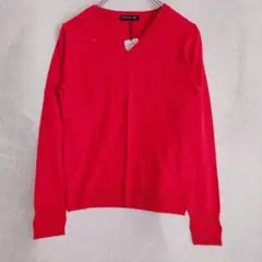 ブオナジョルナータ Vネック 長袖ニット 赤（F）【新品タグ付】