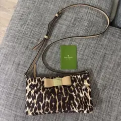 Kate Spadeケイトスペードレオパード柄ナイロン ショルダーバッグ 極美品