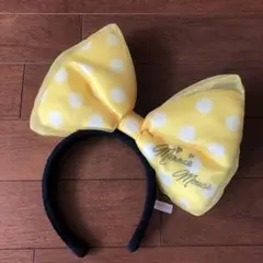 ミニーマウス 水玉ビッグリボンカチューシャ