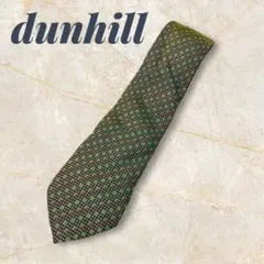 dunhill ダンヒル ネクタイ 総柄 シルク グリーン