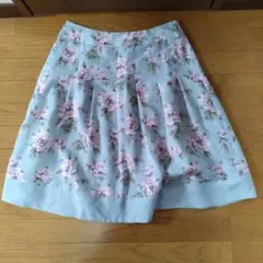 LAURA ASHLEY【ローラアシュレイ】 水色 花柄 スカート