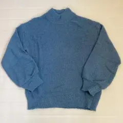 GU ハイネックセーター 長袖 ニット ブルー