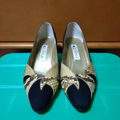 【24cm】DIANA パンプス パイソン型押し
