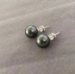 高級ブラックパールピアス　925シルバー　入学式　卒業式　冠婚葬祭　結婚式