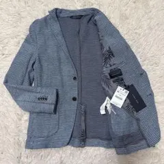 ZARA MAN コットンジャケット ボーダー柄 青系 M相当