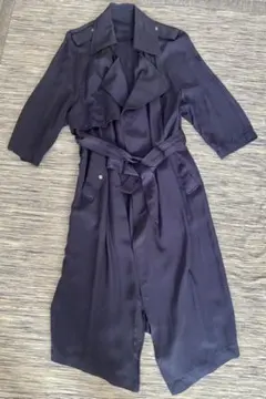 トレンチコート ロング 羽織 ネイビー 薄手 春