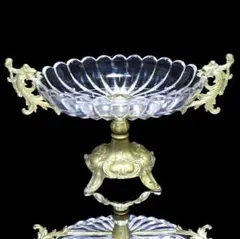 オールド・バカラ 1880年 美術館級ブロンズ装飾 特大 コンポート33.5cmのサムネイル
