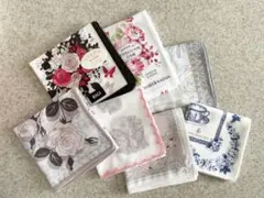 【匿名配送】美品　ブランドハンカチ　まとめ売り　新品含む7枚　花柄