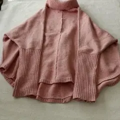 ピンク タートルネック ニット M