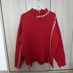 niko and...レッド 長袖ニット セーター