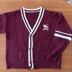 サンリオ　ハローキティ ニット　スクール　カーディガン ワインレッド　えんじ　赤